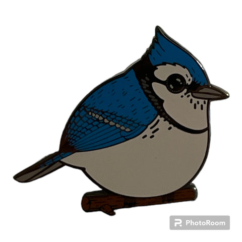 Blue Jay Fat Bird - Mike Mitchell - Pin